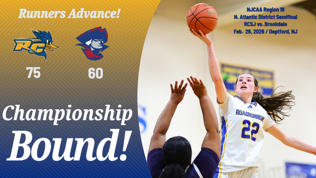 Championship Bound! No. 2 Roadrunner Women's Basketball Races Past No. 3 Brookdale in N. Atlantic District Semifinal!